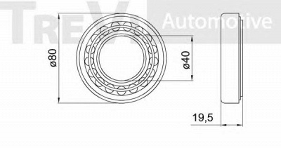 TREVI AUTOMOTIVE wb2045 -  Комплект подшипника ступицы колеса